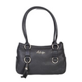 Women's Pebbled Leather Handbag w/ Double Handles